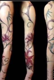 Tattoo arm figure A set of traditional flower arm tattoo designs