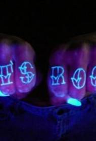 Finger letter invisible fluorescent tattoo pattern