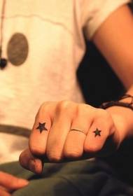 Finger star, personality, tattoo pattern