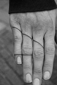 Line tattoo pattern on the finger