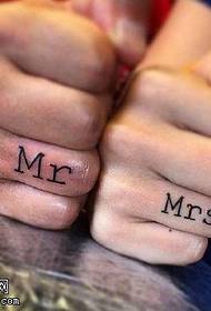 Affectionate English tattoo on the finger