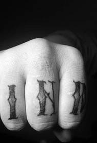 Five fingers have English words tattoo tattoos