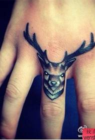 Finger antelope tattoo work