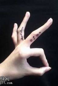 Finger five-star tattoo pattern