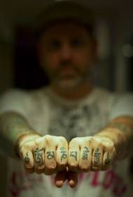 Finger အနက်ရောင်လူမျိုးစုသင်္ကေတ tattoo ပုံစံ