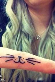 Палець малюнок татуювання бороди кошеня