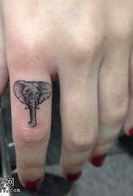 Finger little elephant tattoo pattern