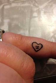 Finger small love totem tattoo pattern