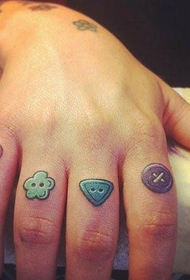 Finger classic small button tattoo