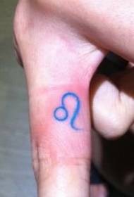 Girl finger leo symbol tattoo pattern