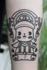 Cute tattoos - a set of black little cute tattoos on the arms and legs