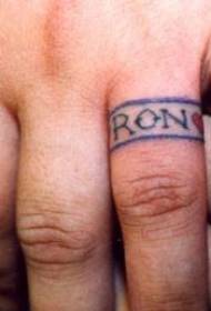 Ring finger tattoo on finger