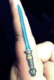 Finger fun light sword tattoo pattern