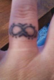 Majhna tetovaža simbola neskončnosti na prstu