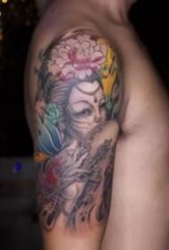 9 groups of arms are very nice to see the Hua Dan geisha tattoo works
