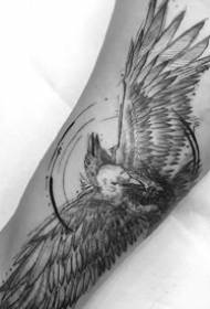 Black gray sketch artwork - 9-arm arm on the elegant style of black gray sketch tattoo pattern