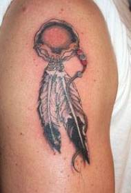 Shoulder Color Indian amulet feather tattoo picture