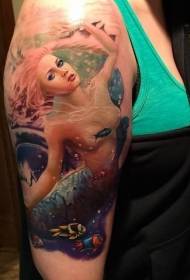 kafada launi bayyanar sexy mermaid tattoo