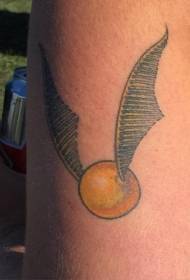 Sorbalda koloreko Quidditch bola tatuaje sinplea