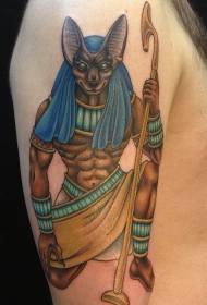 male shoulder color tribal monster tattoo picture