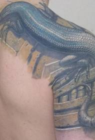 shoulder realistic realistic water lizard tattoo picture