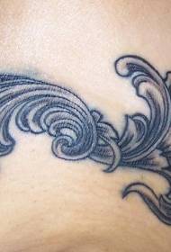 Shoulder black gray curles image tattoo pattern