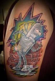 Shoulder color future world hero tattoo pictures