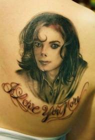 shoulder simple Michael Jackson memorial portrait tattoo