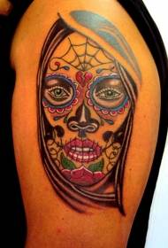 vyro pečių spalvos mirties deivės tatuiruotės modelis