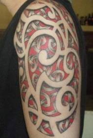Duży wzór tatuażu plemienny kolor ramion