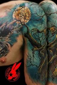 Imatge de tatuatge amb un monstre de terror a l'estil de terror