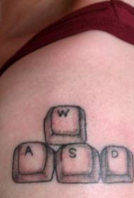 ženské rameno hnedé tlačidlo klávesnice tetovanie vzor