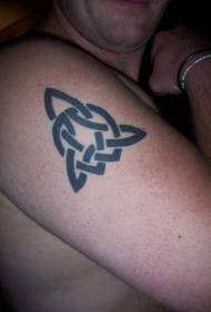 shoulder black Irish Trinity logo tattoo