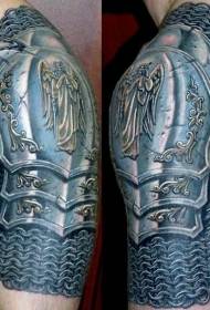 Incredible arm colored medieval armor tattoo pattern
