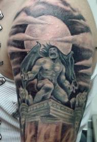 ramena smeđa ogromna uzorak tetovaža gargoyle