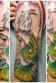 Schulterfaarf schéine Capricorn Tattoo Muster