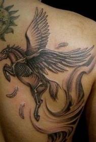 shoulder brown dark skull Pegasus tattoo picture
