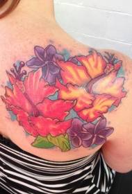 ώριμο χρώμα όμορφο μοτίβο τατουάζ ιβίσκου