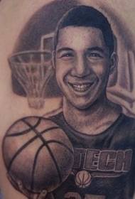 Schouder bruin basketbalspeler tattoo patroon