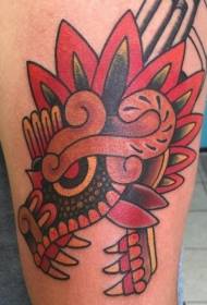 Shoulder old school colored evil dragon tattoo pattern