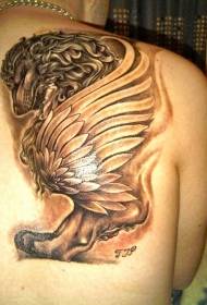 male shoulder brown Griffin animal tattoo picture