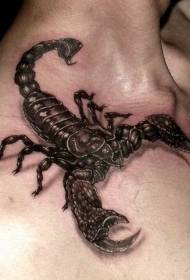 shoulders very realistic and realistic color big scorpion tattoo pattern