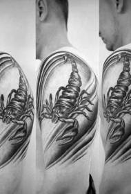 Patrón de tatuaje de pinzas exquisitas en blanco y negro grande