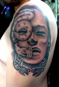 shoulder stone style clown statue tattoo pattern
