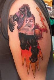 patró de tatuatge de jugador de bàsquet de mico de color d'espatlla