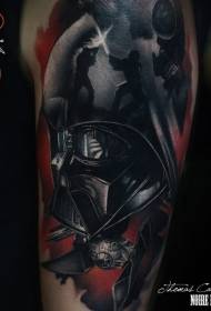 illustrator style color Darth Vader helmet tattoo pattern