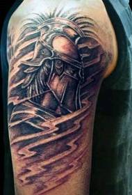 axel svart brun rolig krigare tatuering mönster
