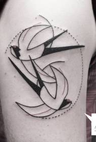 rameno černé jednoduché ptačí tetování vzor