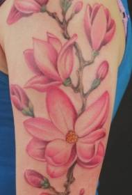mudellu di tatuatu di fiori di culore di femmina bella