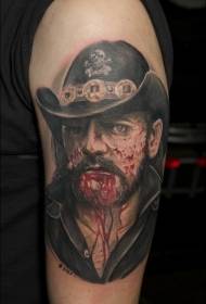 shoulder New traditional color zombie cowboy portrait tattoo pattern